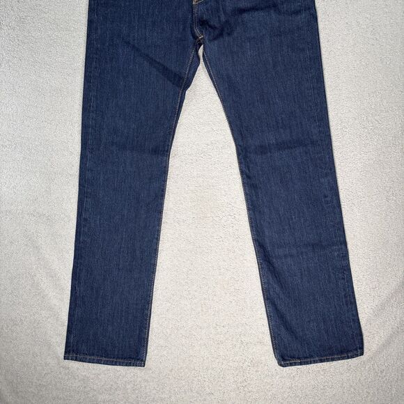 Levi’s 501 Jeans Men’s Fit 31x31 Button Fly Dark Wash No Fade Raw Denim Blank - Picture 2 of 14